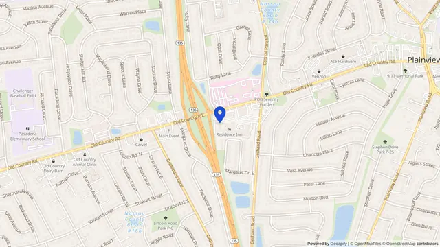 Map showing the location of Central Island Healthcare at 825 Old Country Road, Plainview, NY 11803, served by DachiPlus medical transportation.