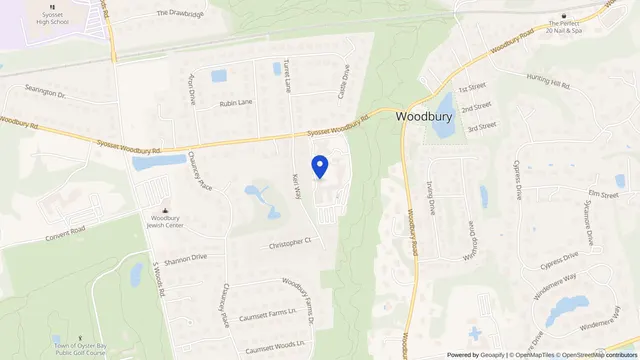 Map showing the location of Cold Spring Hills Adult Day Health Care at 378 Syosset-Woodbury Rd, Woodbury, NY 11797, served by DachiPlus medical transportation.