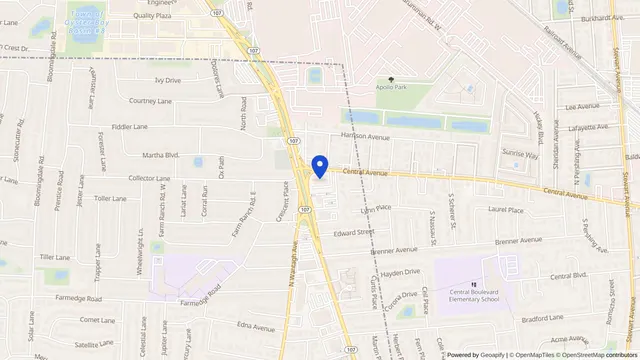 Map showing the location of NYU Langone Dialysis Center—Bethpage at 530 Hicksville Rd, Bethpage, NY 11714, served by DachiPlus medical transportation.