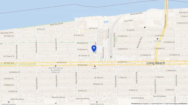 Map showing the location of Park Avenue Extended Care Center at 425 National Boulevard, Long Beach, NY 11561, served by DachiPlus medical transportation.