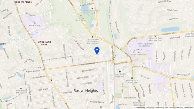 Mapa que muestra la ubicación de Sunharbor Manor en 255 Warner Avenue, Roslyn Heights, NY 11577 — DachiPlus ofrece transporte médico aquí.