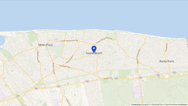 Map showing the location of Sound Beach at Sound Beach, Suffolk County, NY, served by DachiPlus medical transportation.